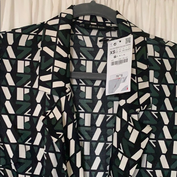 Zara Green Geometric Blazer Dress ✨ NWOT - Picture 2 of 4